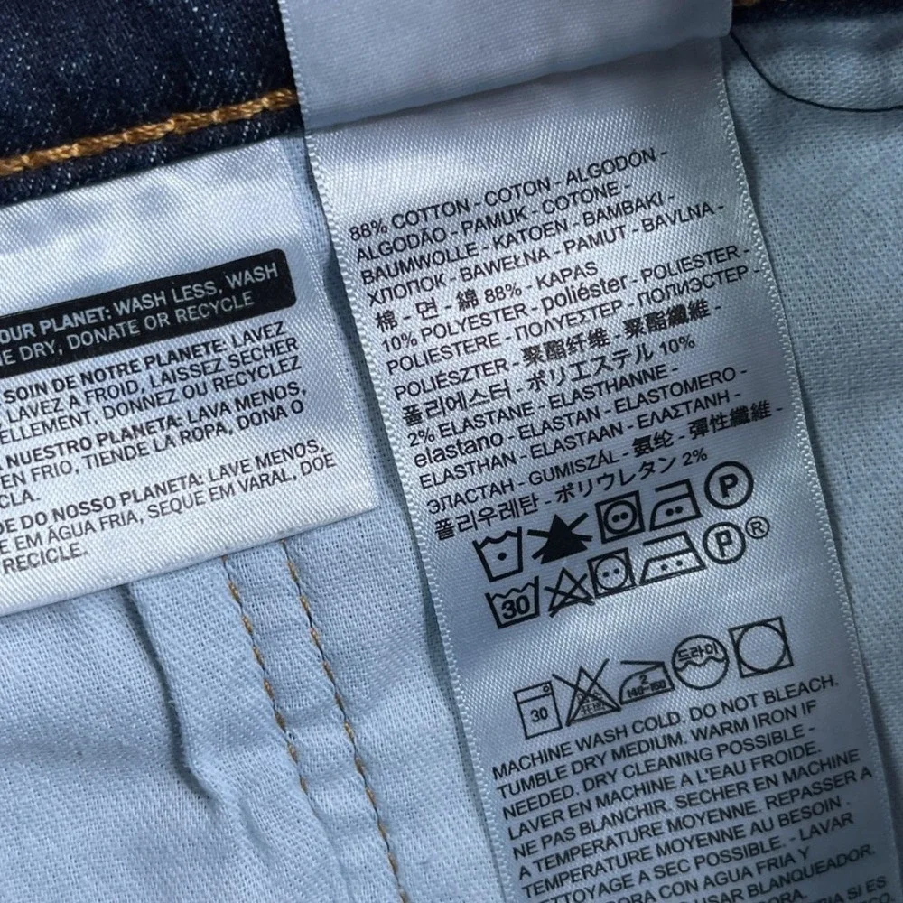 Levis Jeans Mens 34x34 Blue 502 Tapered Fit Dark Wash Stretch Denim Casual‎